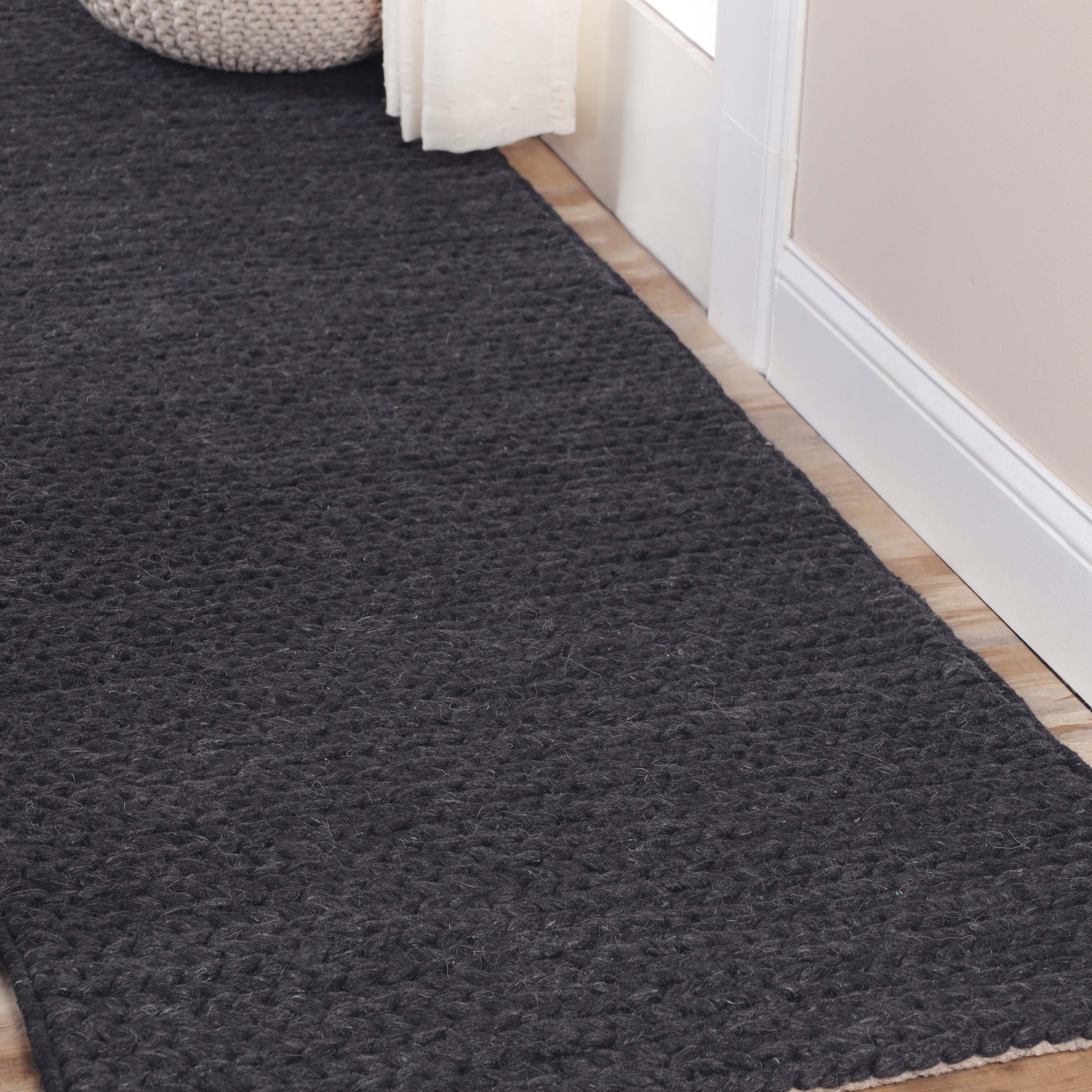 Aero Hand-Braided Solid Indoor Area Rugs or Runner Rug