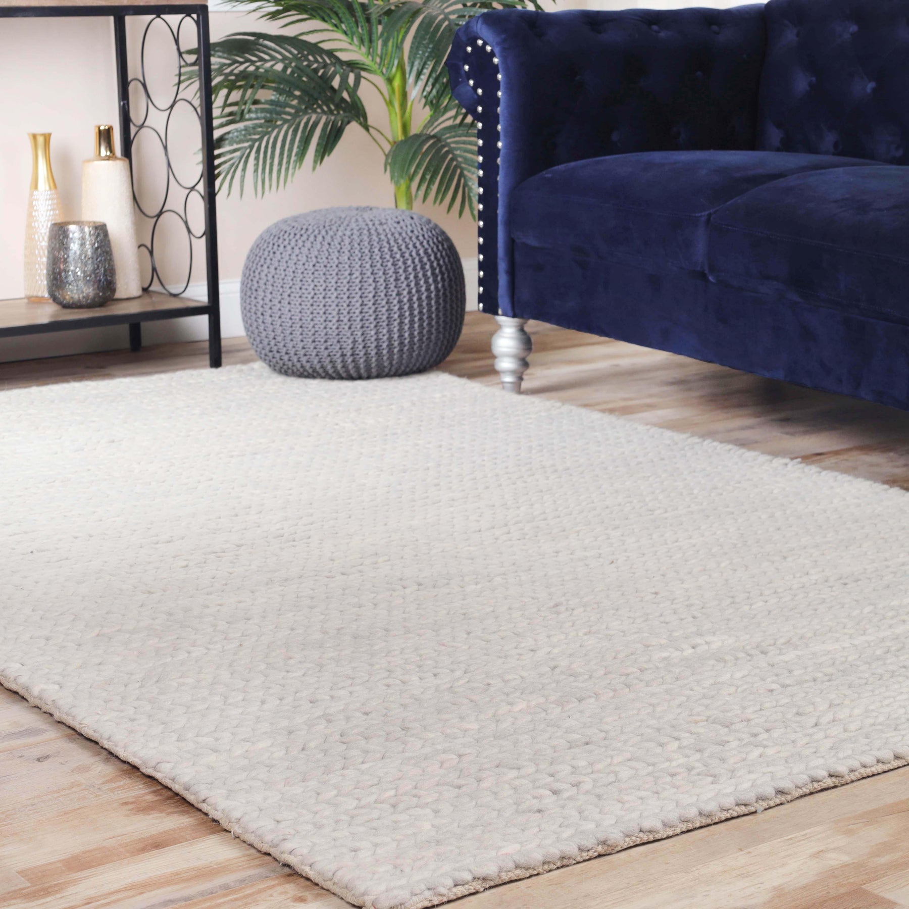 Aero Hand-Braided Solid Indoor Area Rugs or Runner Rug