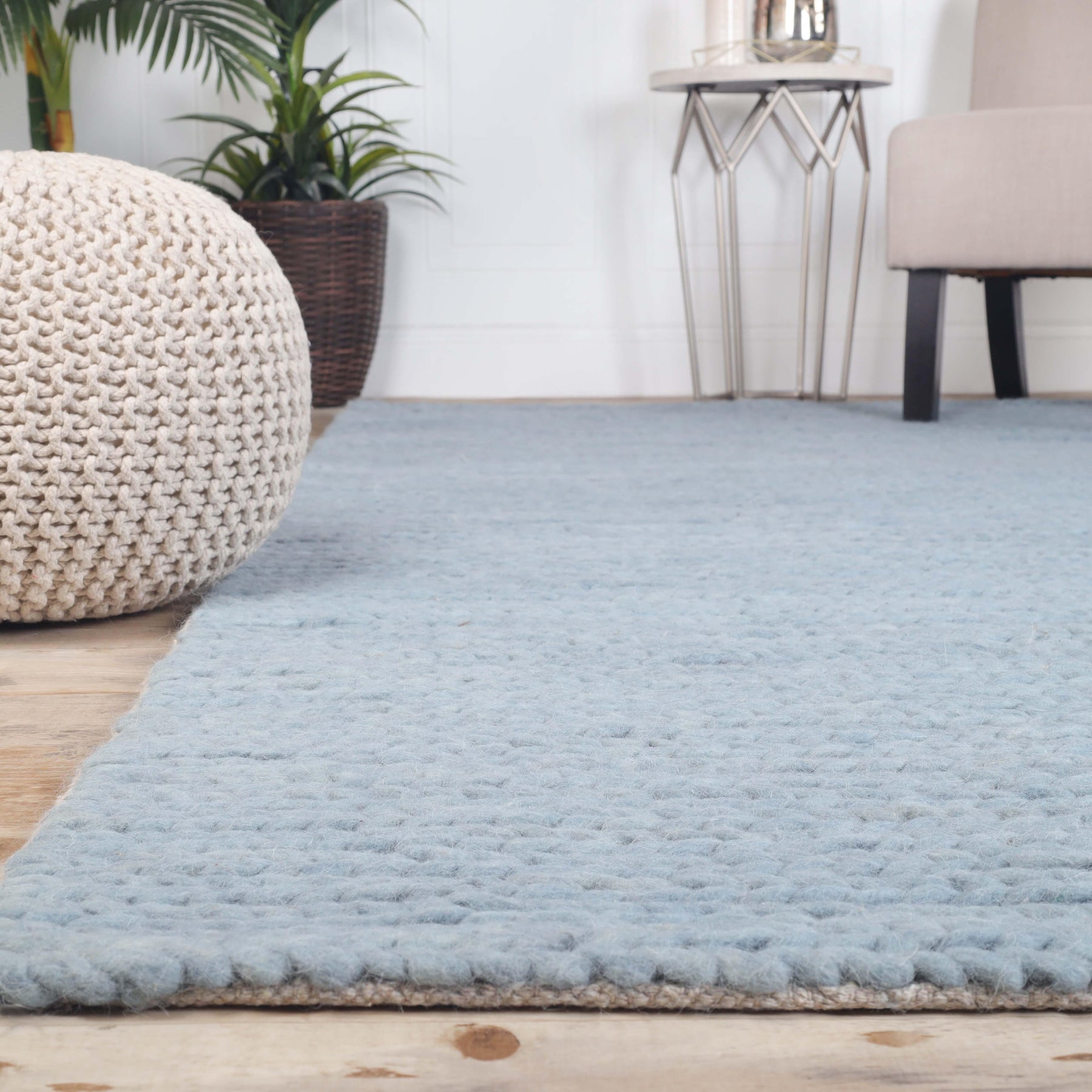 Aero Hand-Braided Solid Indoor Area Rugs or Runner Rug