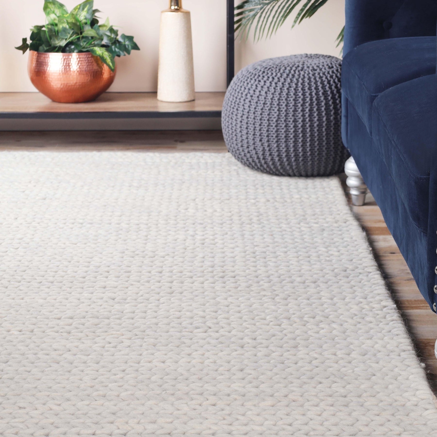 Aero Hand-Braided Solid Indoor Area Rugs or Runner Rug