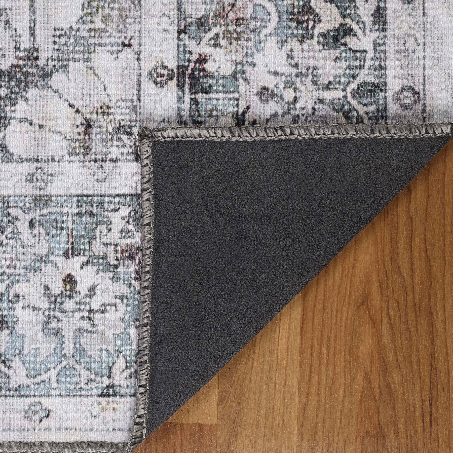 Agra Floral Scroll Washable Indoor Area Rugs or Runner Rug