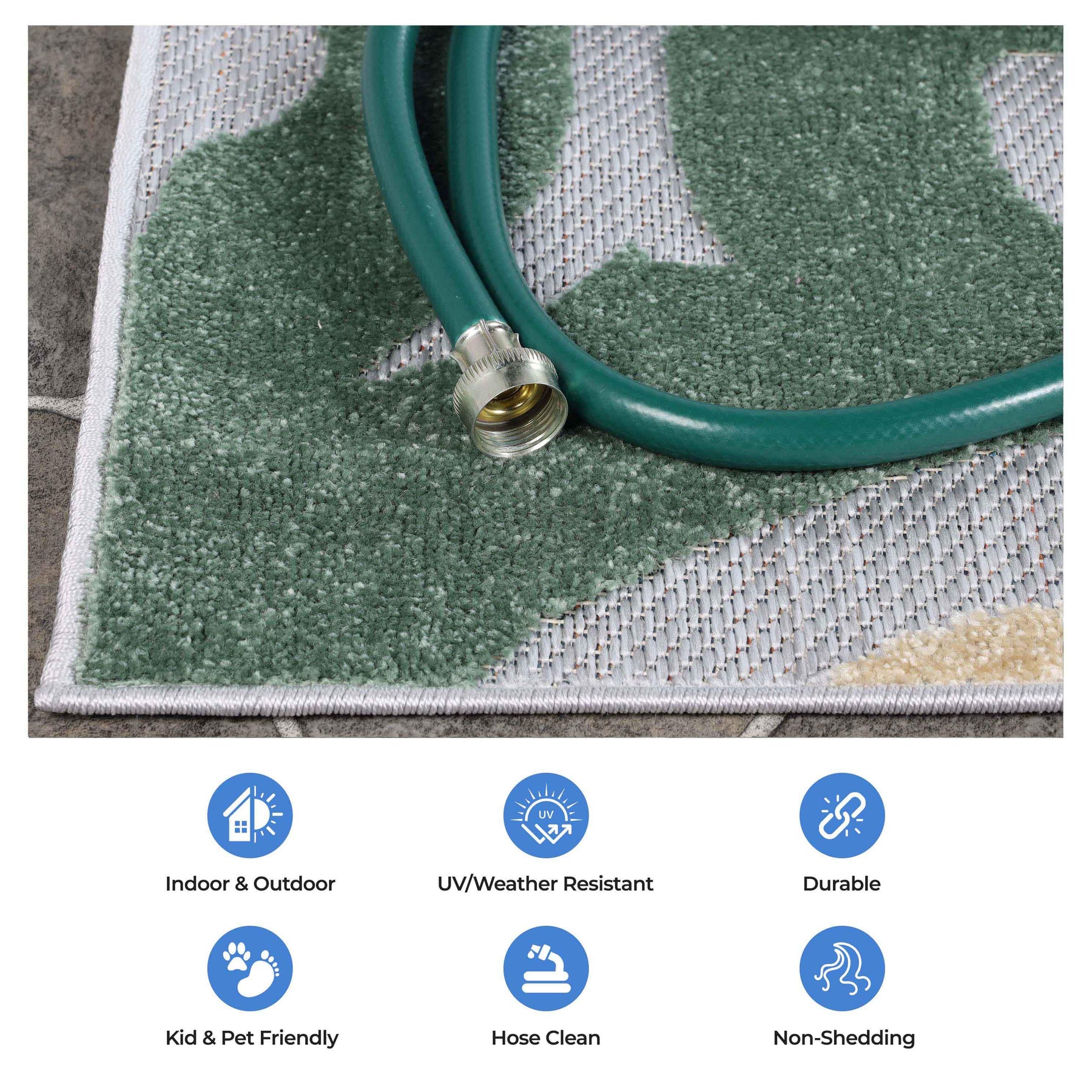 Aldaine Vintage Damask Indoor Outdoor Area Rug