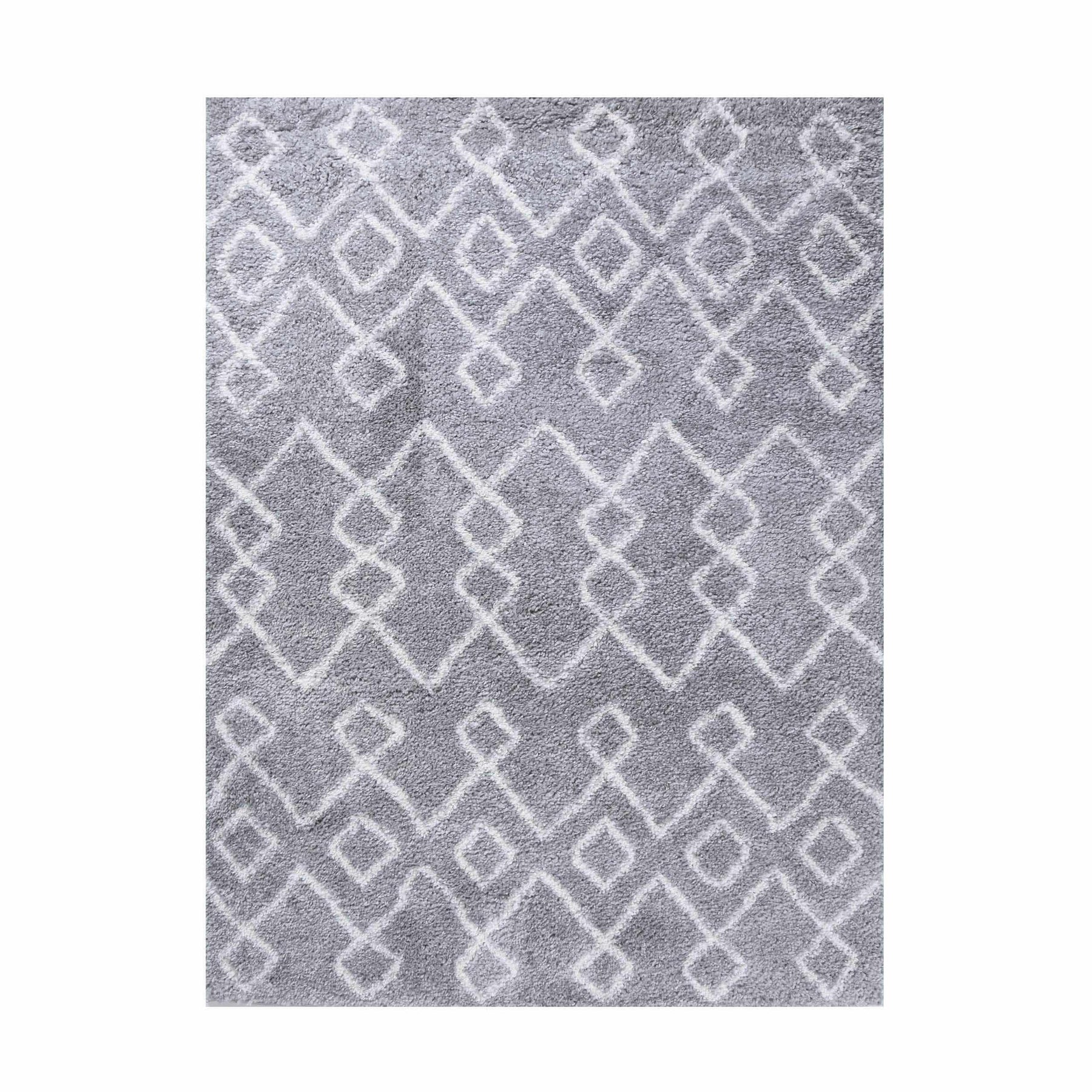 Alia Boho Geometric Diamonds Indoor Plush Shag Area Rug Or Runner Rug