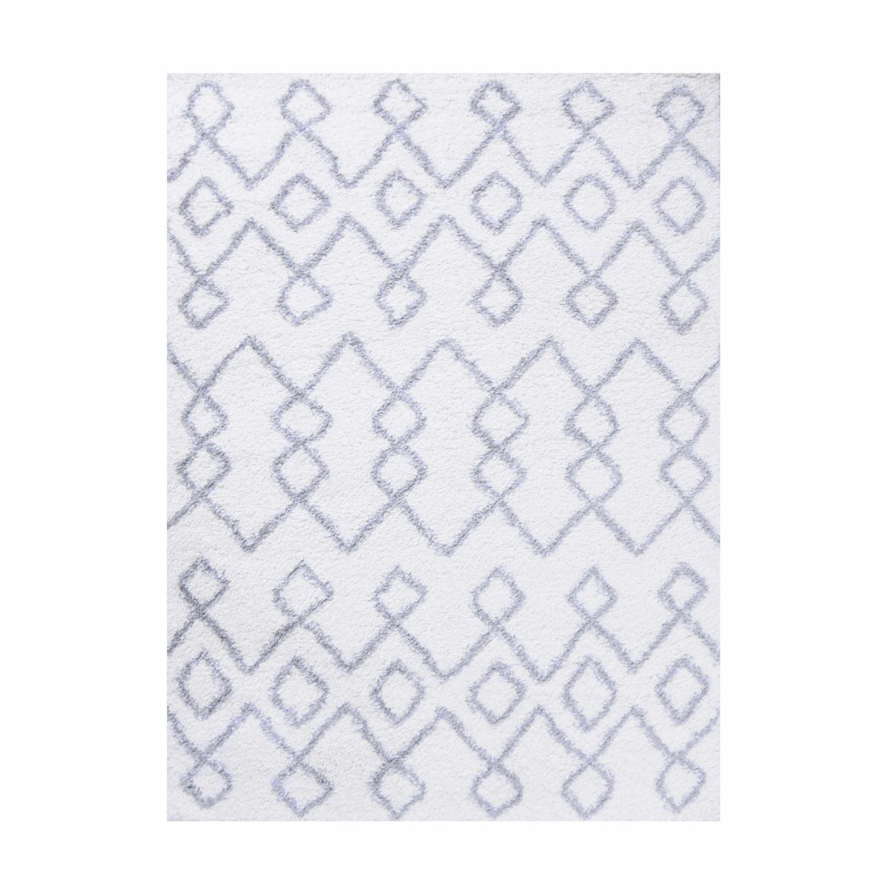 Alia Boho Geometric Diamonds Indoor Plush Shag Area Rug Or Runner Rug