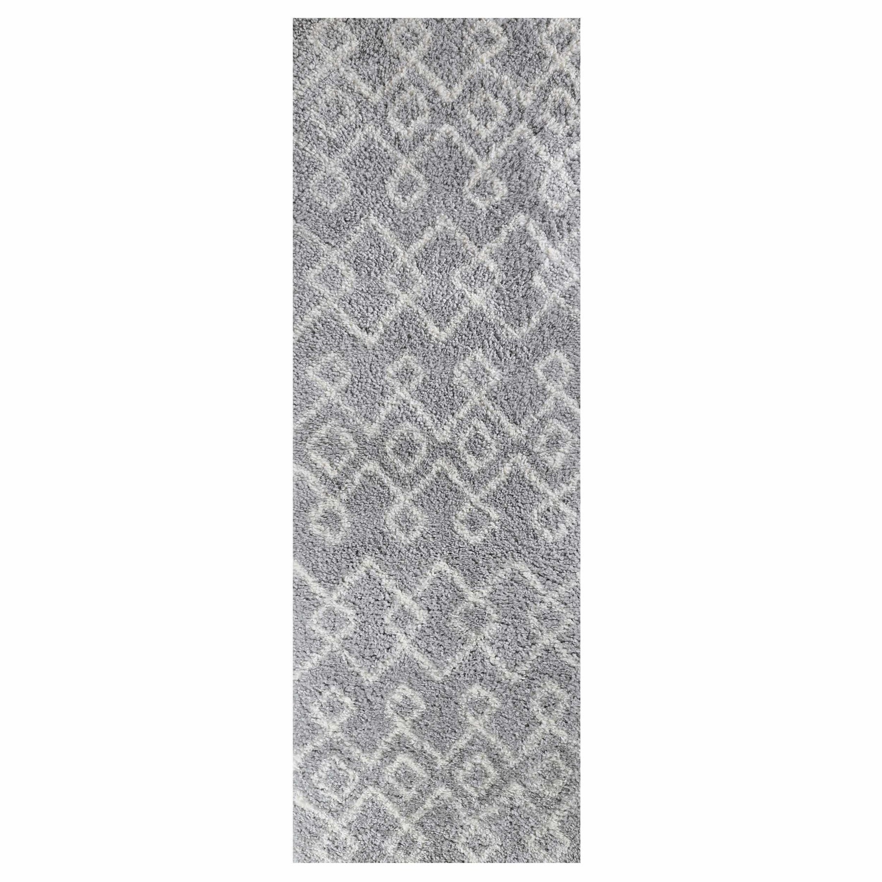 Alia Boho Geometric Diamonds Indoor Plush Shag Area Rug Or Runner Rug