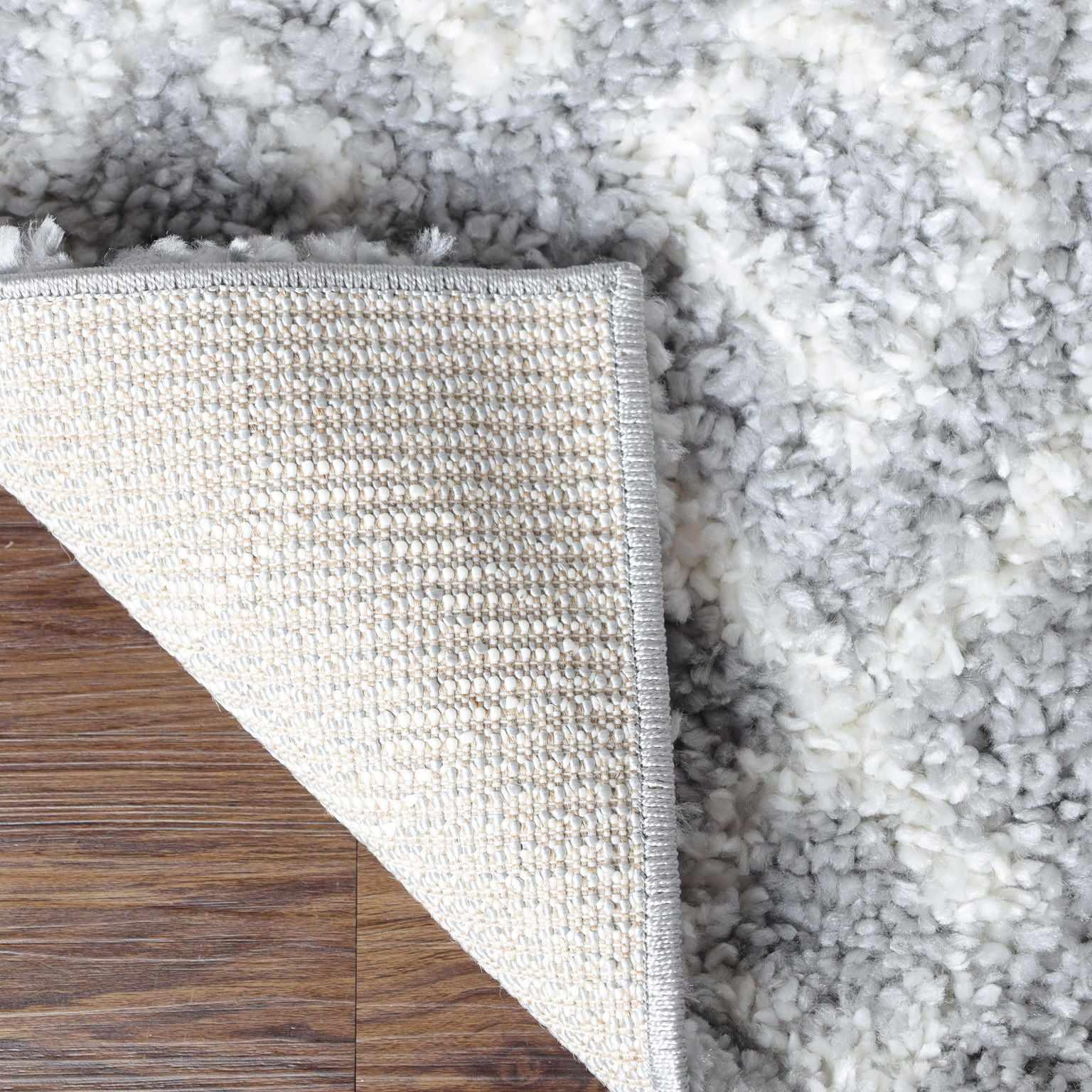 Alia Boho Geometric Diamonds Indoor Plush Shag Area Rug Or Runner Rug