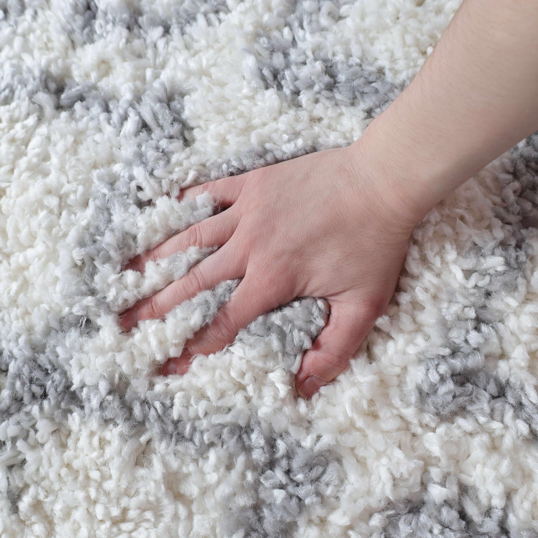 Alia Boho Geometric Diamonds Indoor Plush Shag Area Rug Or Runner Rug