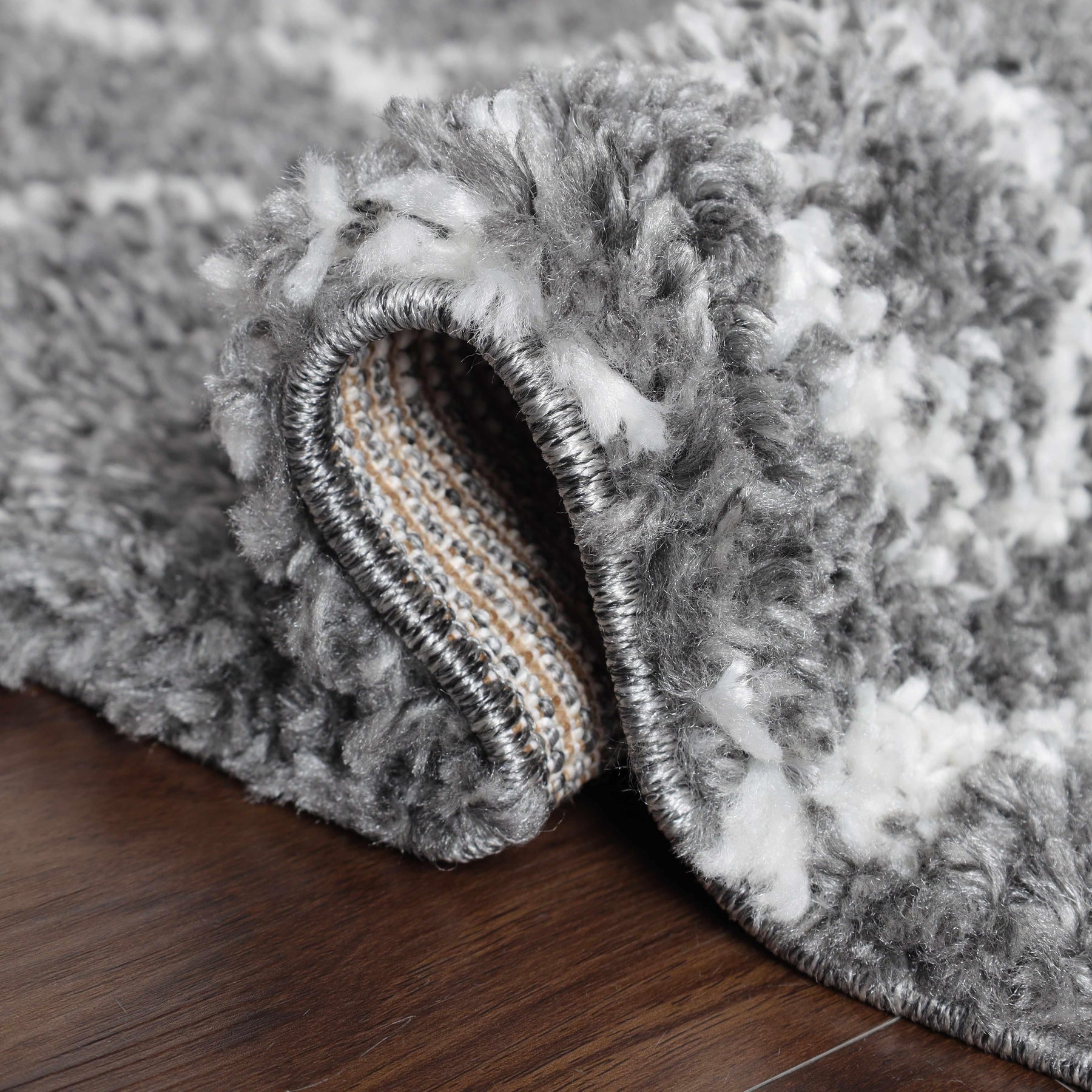 Alia Boho Geometric Diamonds Indoor Plush Shag Area Rug Or Runner Rug