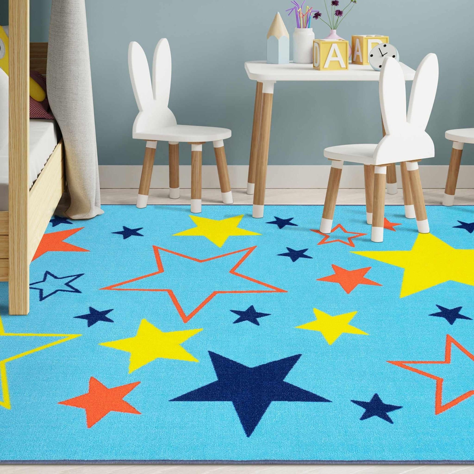 All-Star Non-Slip Kids Indoor Washable Area Rug