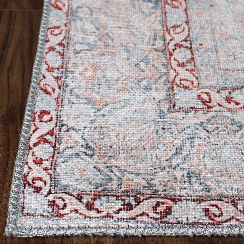 Alma Floral Medallion Indoor Area Rug Or Runner Rug Berry Red