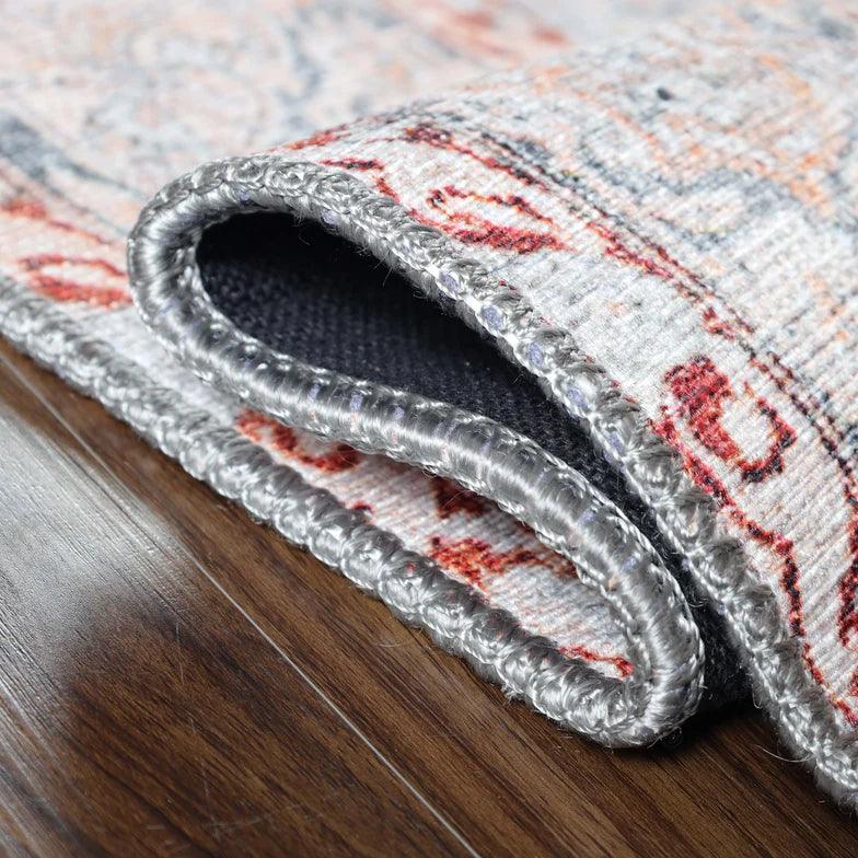 Alma Floral Medallion Indoor Area Rug Or Runner Rug Berry Red