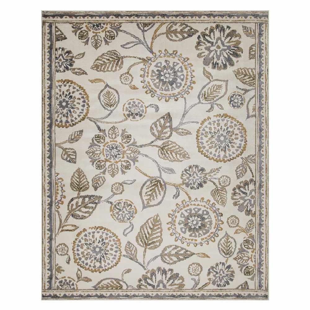 Amaryllis Modern Farmhouse Botanical Floral Vines Indoor Area Rug