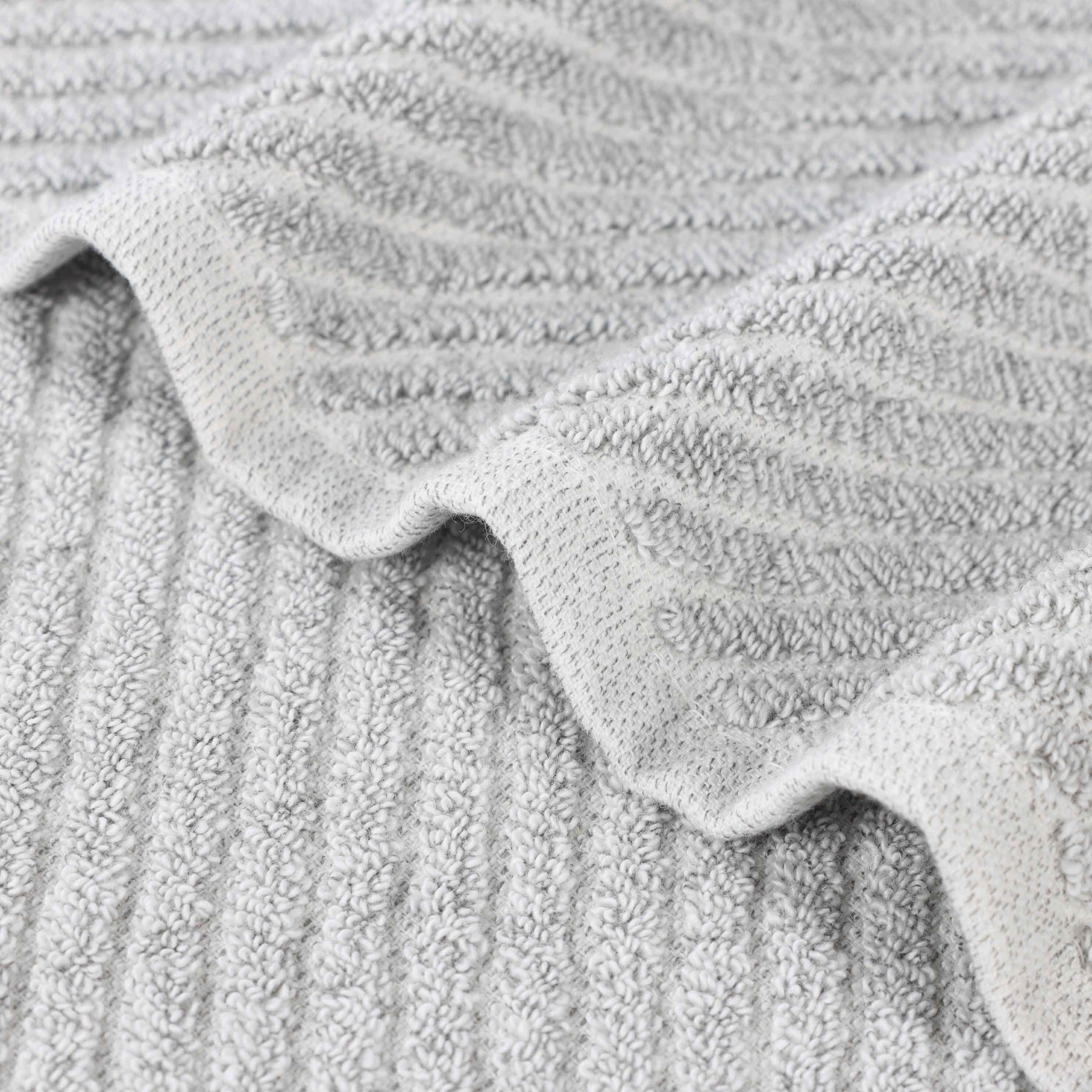 Amelia Cotton Blend Textured Diagonal Ribbed 12 Piece Towel Set
