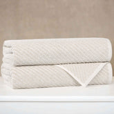 Cotton Blend Diagonal Rib Bath Towel Set of 2