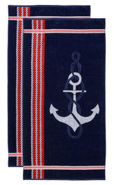 Anchor Cotton Oversized 2 Piece Beach Towel Set