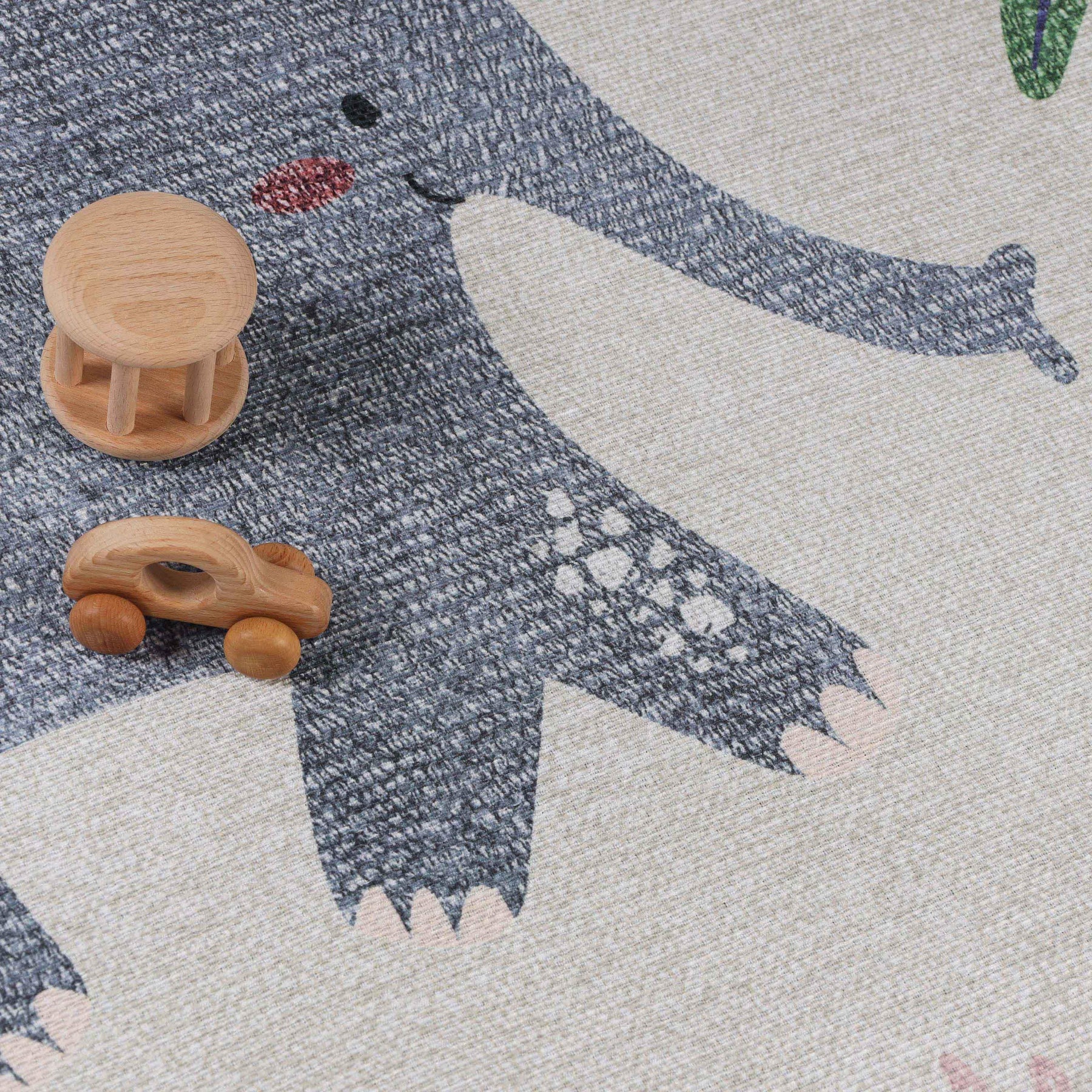 Animal Safari Non-Slip Kids Playroom Indoor Area Rug