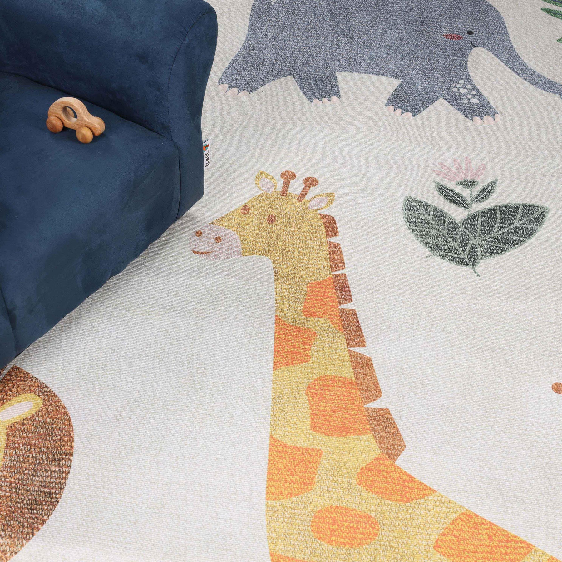 Animal Safari Non-Slip Kids Playroom Indoor Area Rug
