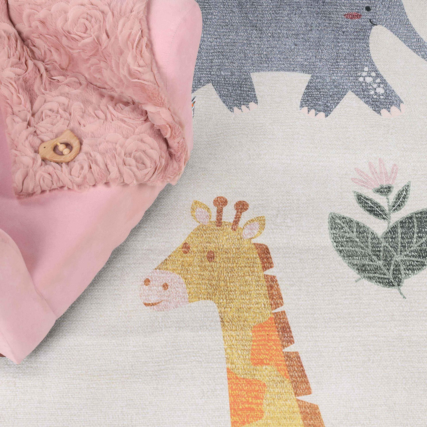 Animal Safari Non-Slip Kids Playroom Indoor Area Rug