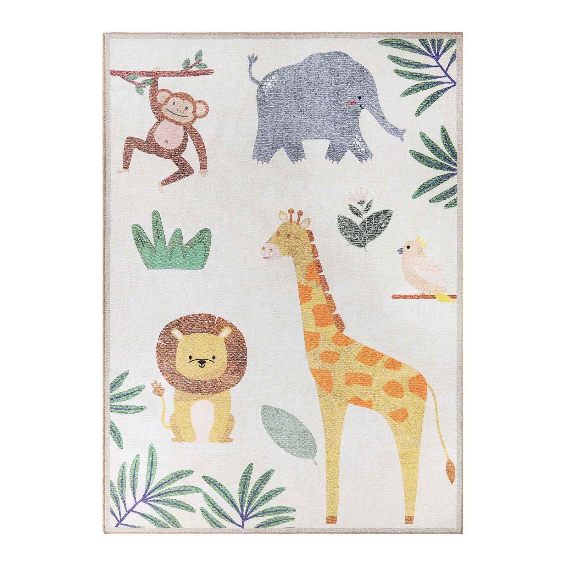 Animal Safari Non-Slip Kids Playroom Indoor Area Rug
