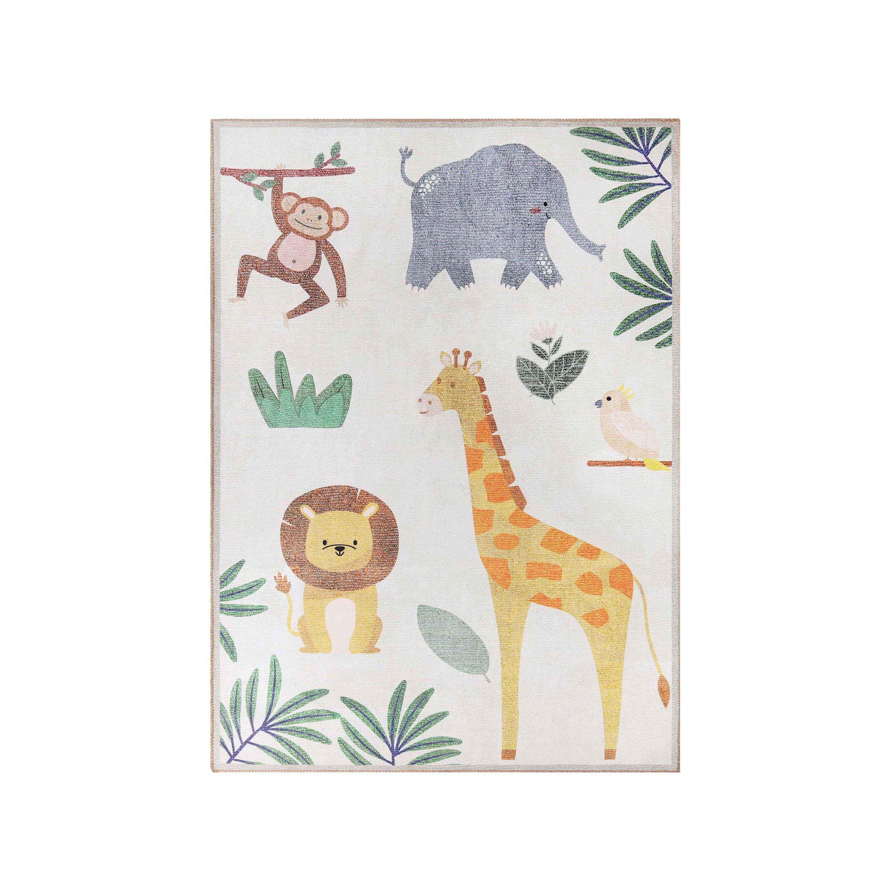 Animal Safari Non-Slip Kids Playroom Indoor Area Rug