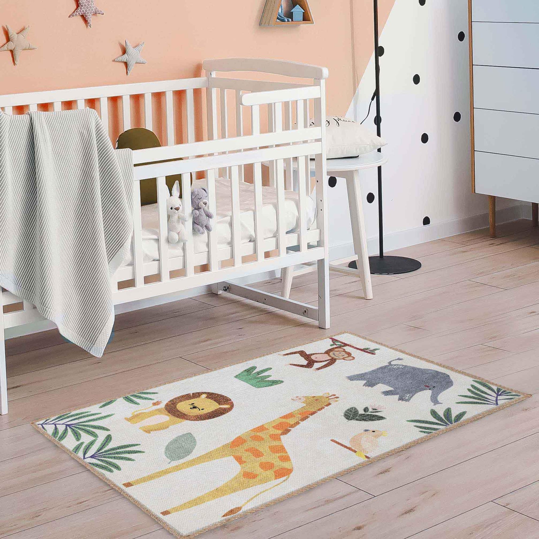 Animal Safari Non-Slip Kids Playroom Indoor Area Rug