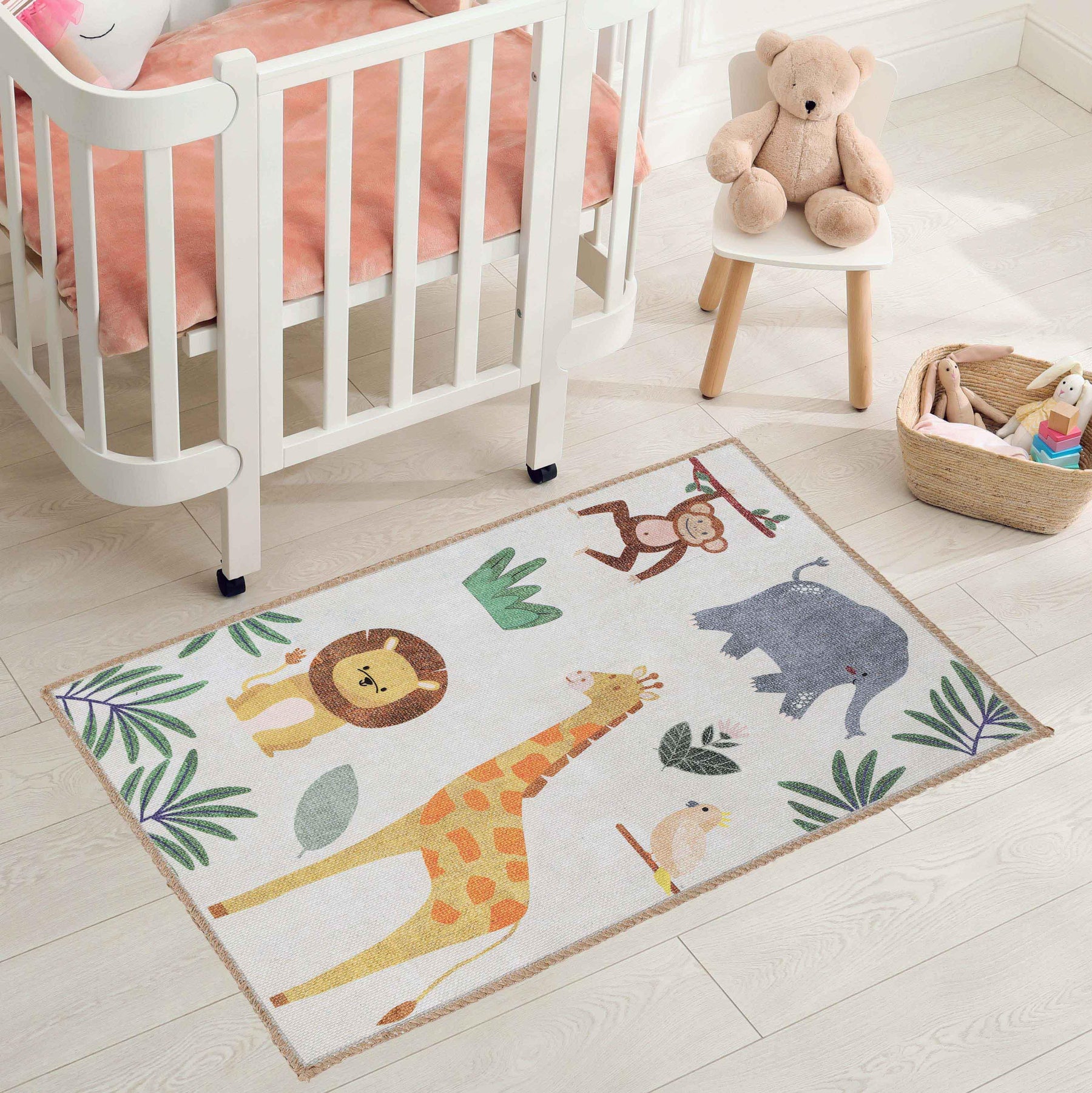Animal Safari Non-Slip Kids Playroom Indoor Area Rug