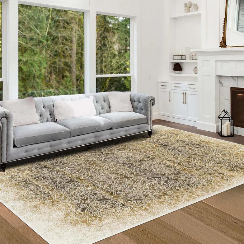 Apollo Distressed Oriental Floral Damask Indoor Area Rug