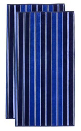 Aquast Stripe Cotton Oversized 2 Piece Beach Towel Set