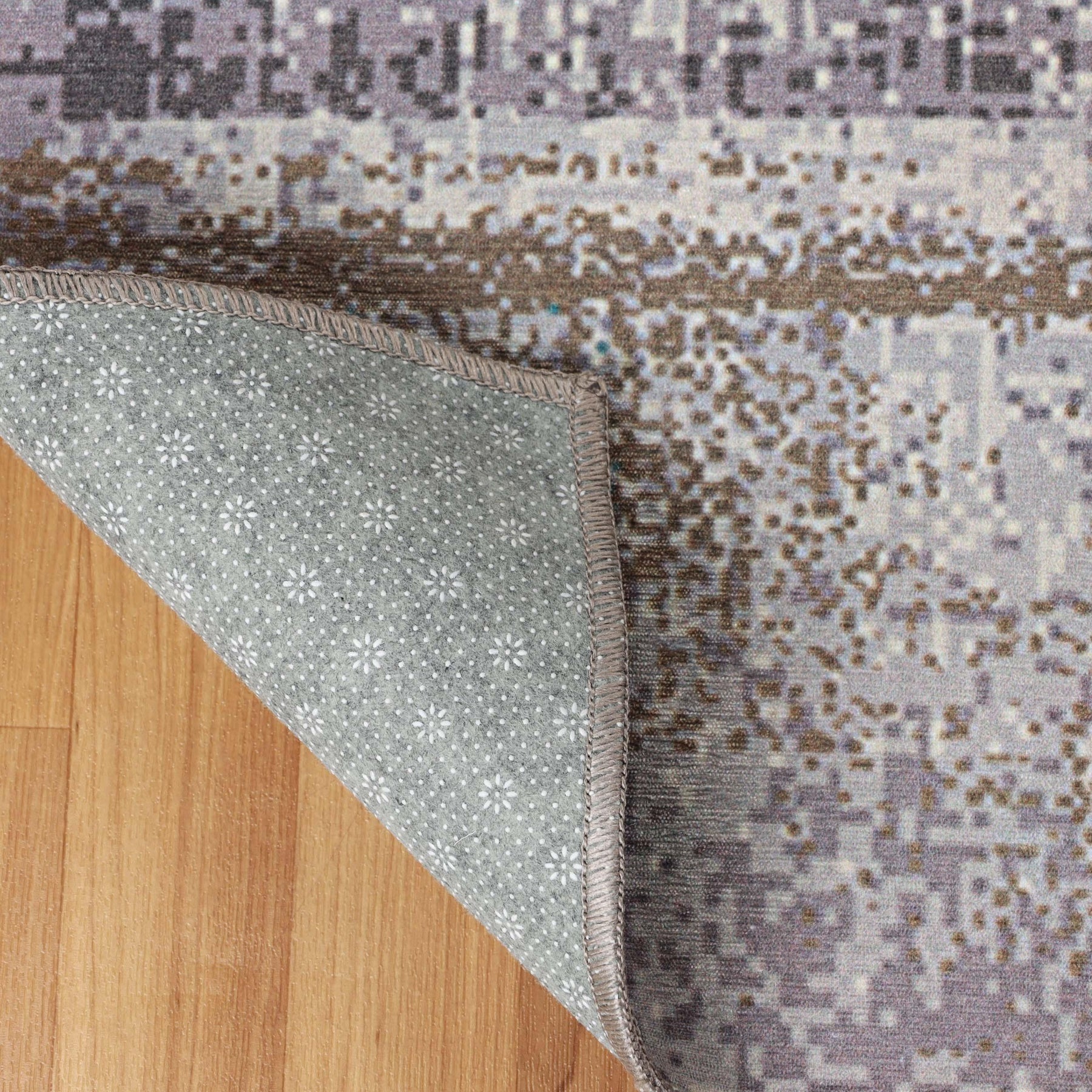 Ara Brushed Patchwork Non-Slip Washable Indoor Area Rug or Runner