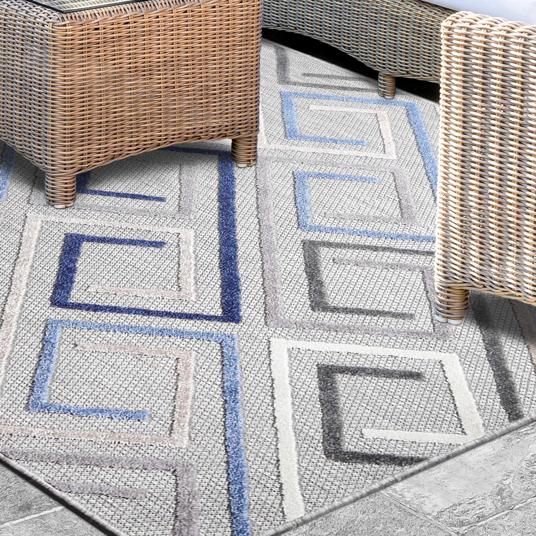 Ares Geometric Contemporary Area Rug Indoor Outdoor Rugs