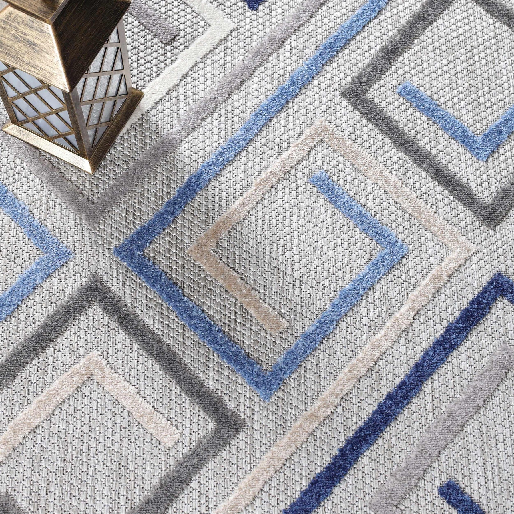 Ares Geometric Contemporary Area Rug Indoor Outdoor Rugs