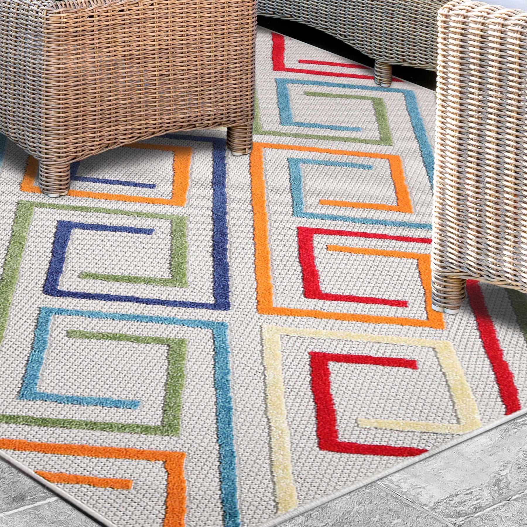Ares Geometric Contemporary Area Rug Indoor Outdoor Rugs