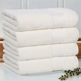 Aria Turkish Cotton Solid Heavyweight Plush Bath Towel Set of 4