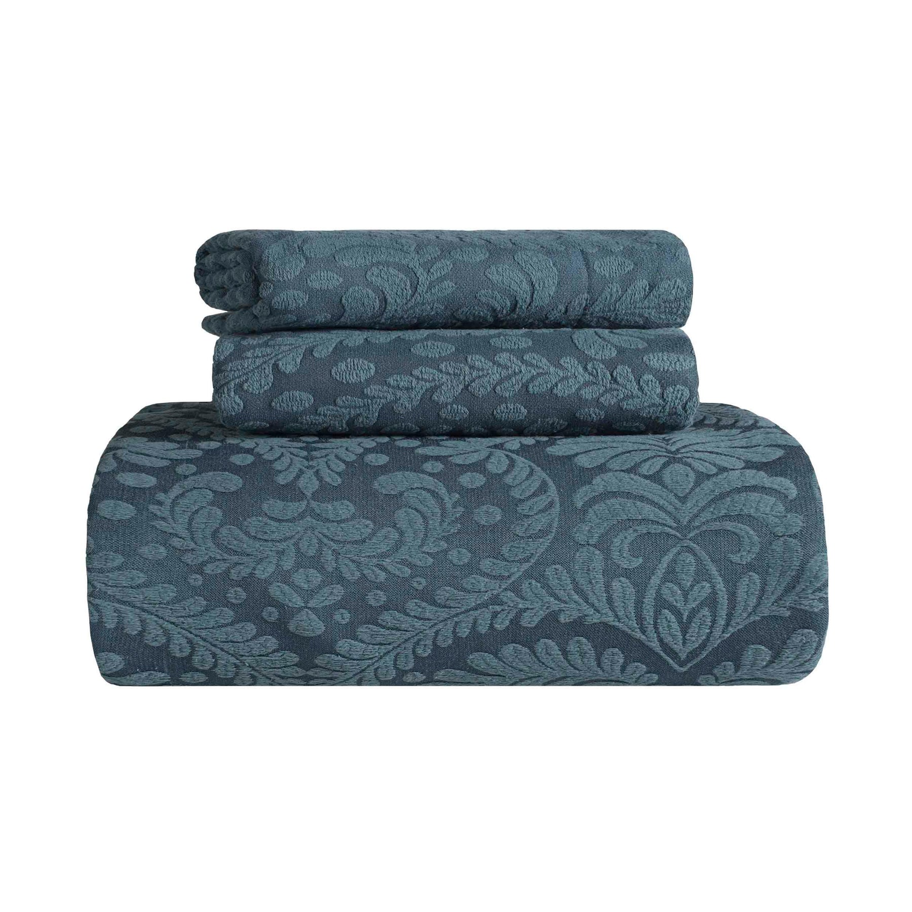 Aspen Cotton Blend Jacquard Floral Scalloped Edge Bedspread Set