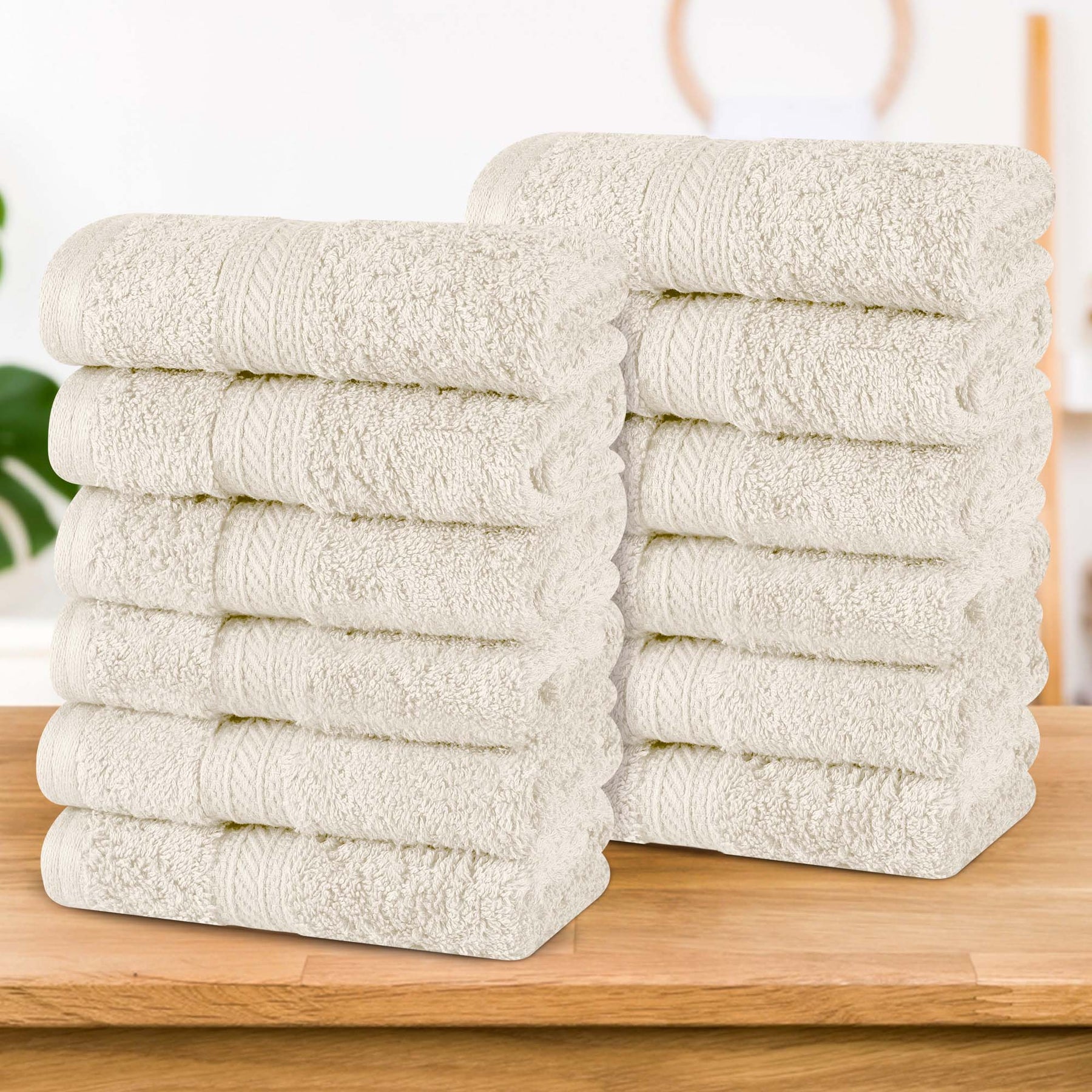 Atlas Cotton Absorbent Heavyweight Face Towel Washcloth Set of 12