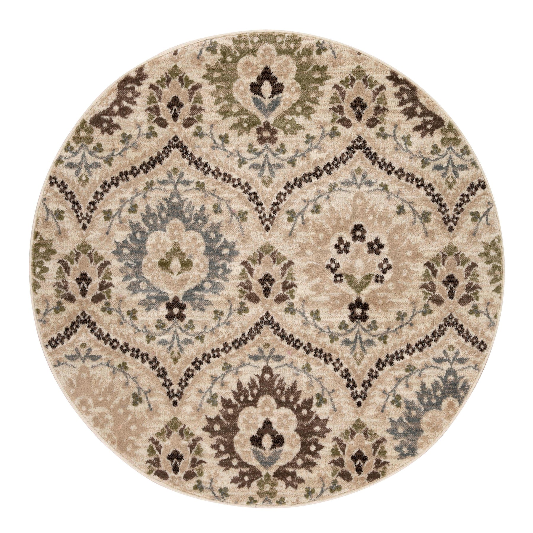 Augusta Vintage Floral Damask Indoor Area Rug or Runner