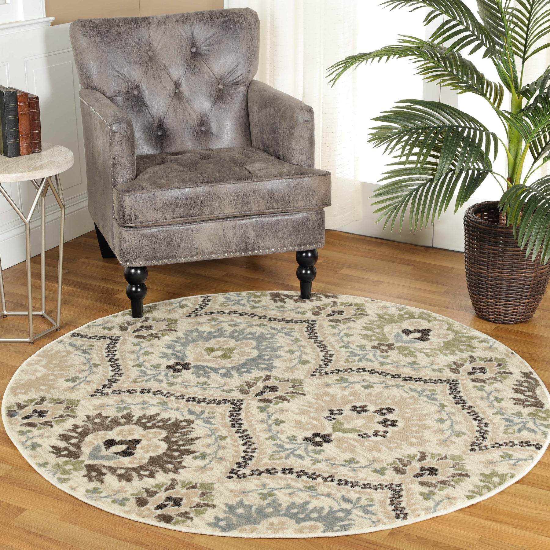 Augusta Vintage Floral Damask Indoor Area Rug or Runner