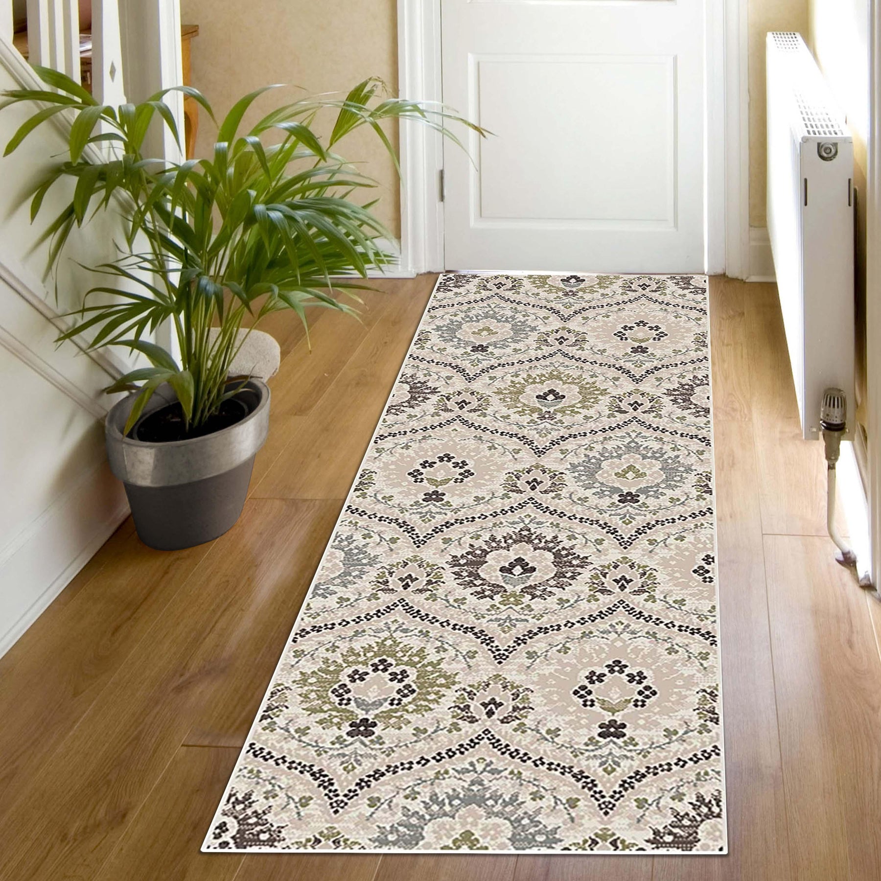 Augusta Vintage Floral Damask Indoor Area Rug or Runner