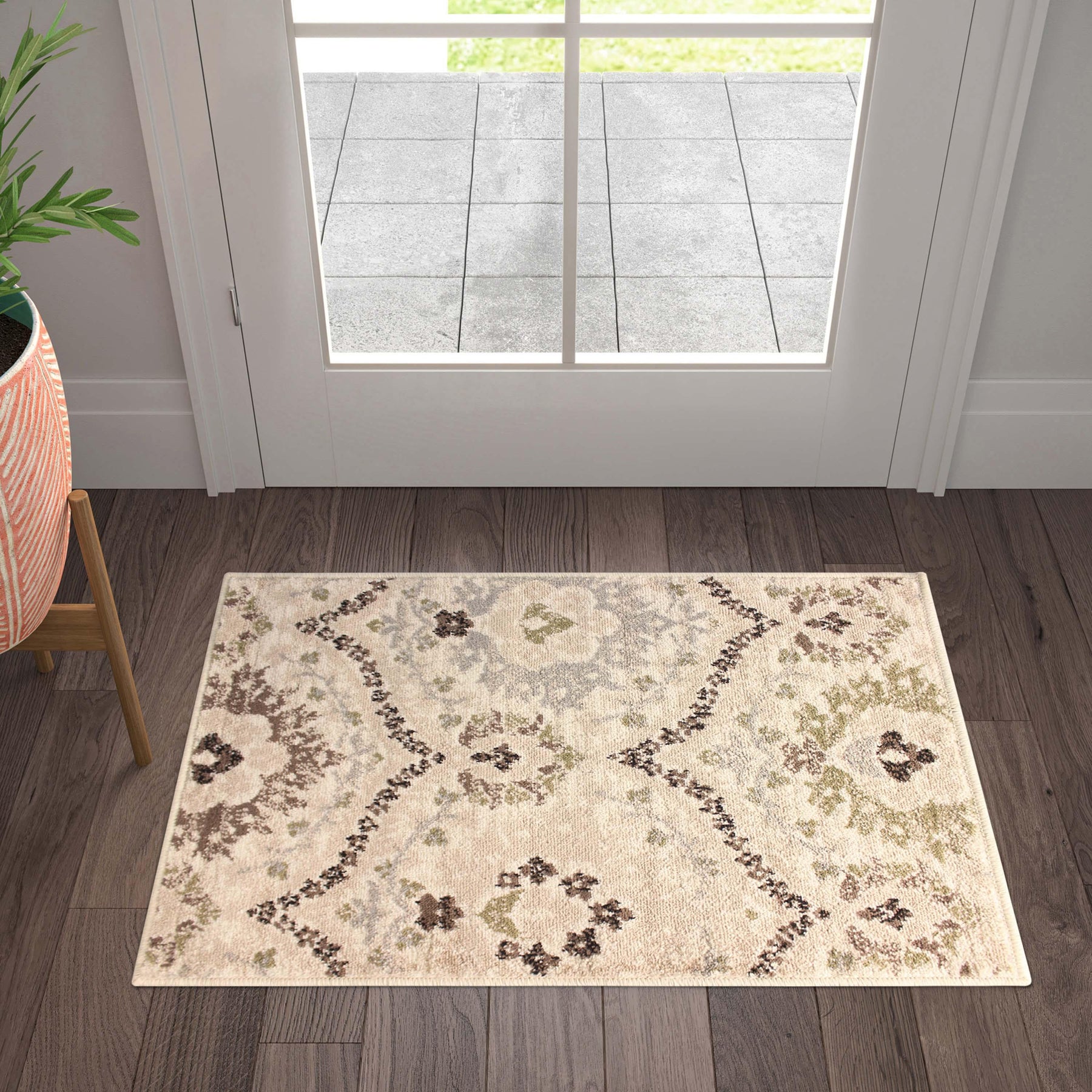 Augusta Vintage Floral Damask Indoor Area Rug or Runner
