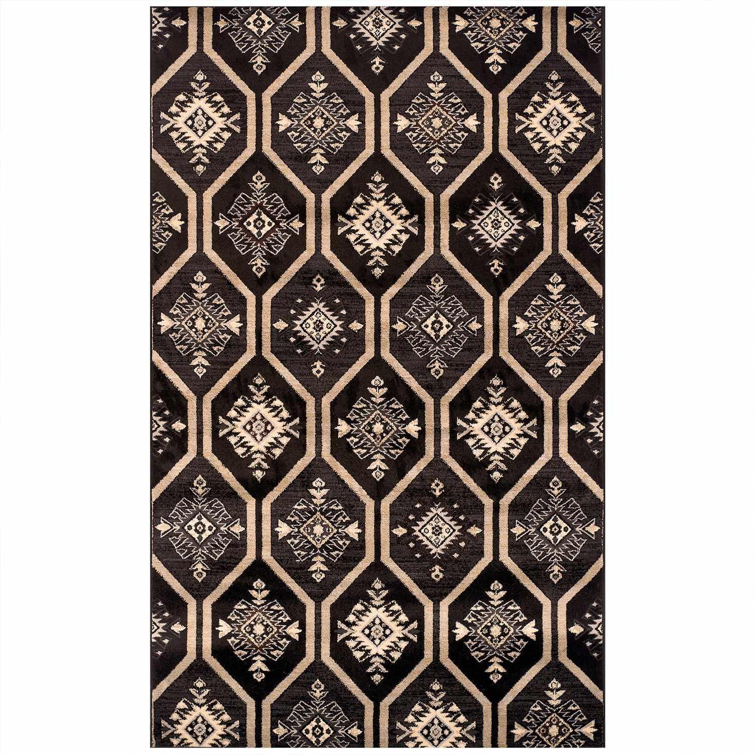 Aurora Hexagon Medallion Geometric Area Rug or Runner