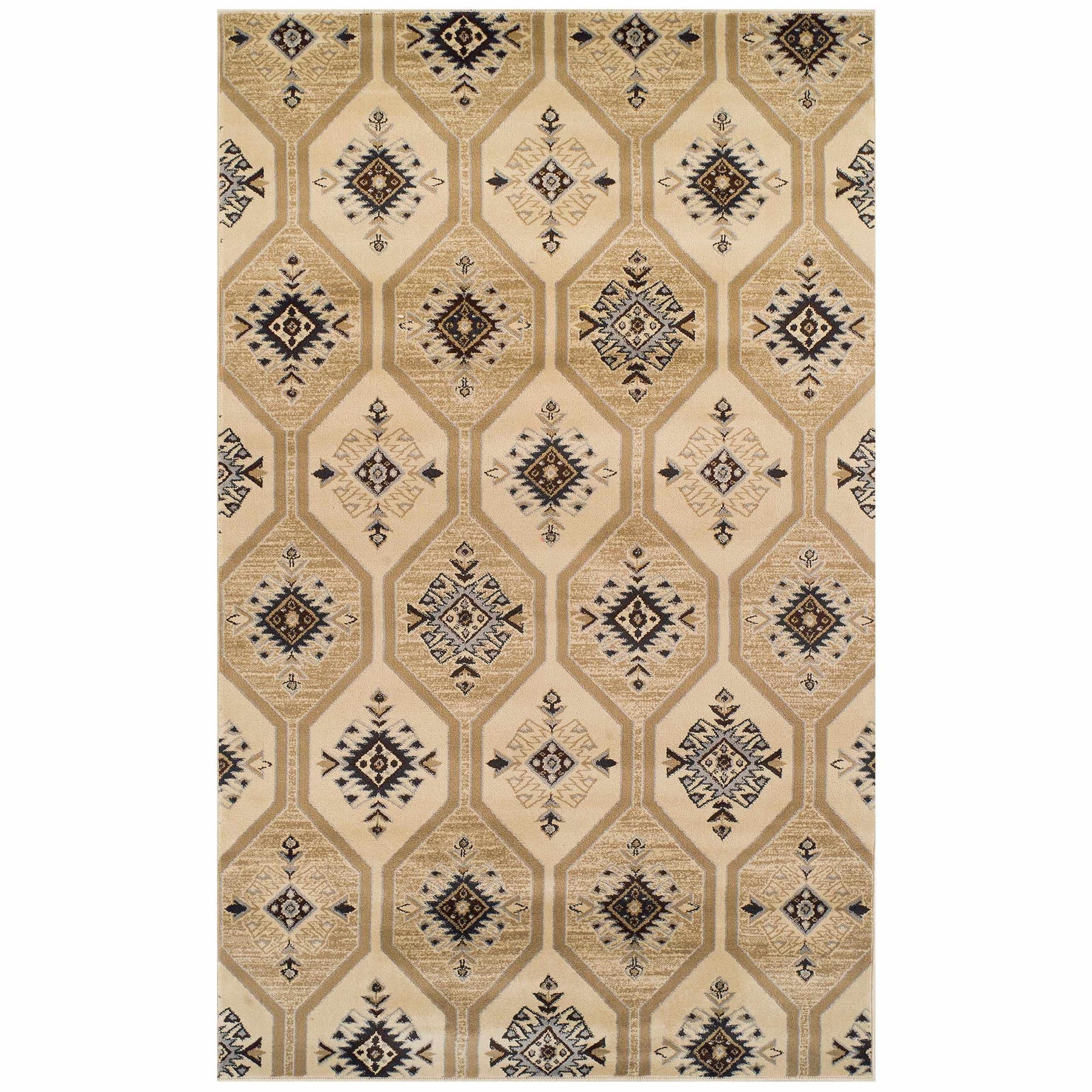 Aurora Hexagon Medallion Geometric Area Rug or Runner