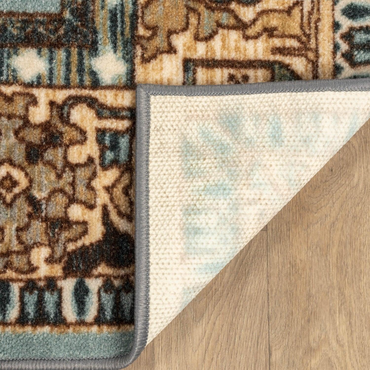 Aviva Non-Slip Floral Washable Medallion Indoor Area Rug or Runner Rug