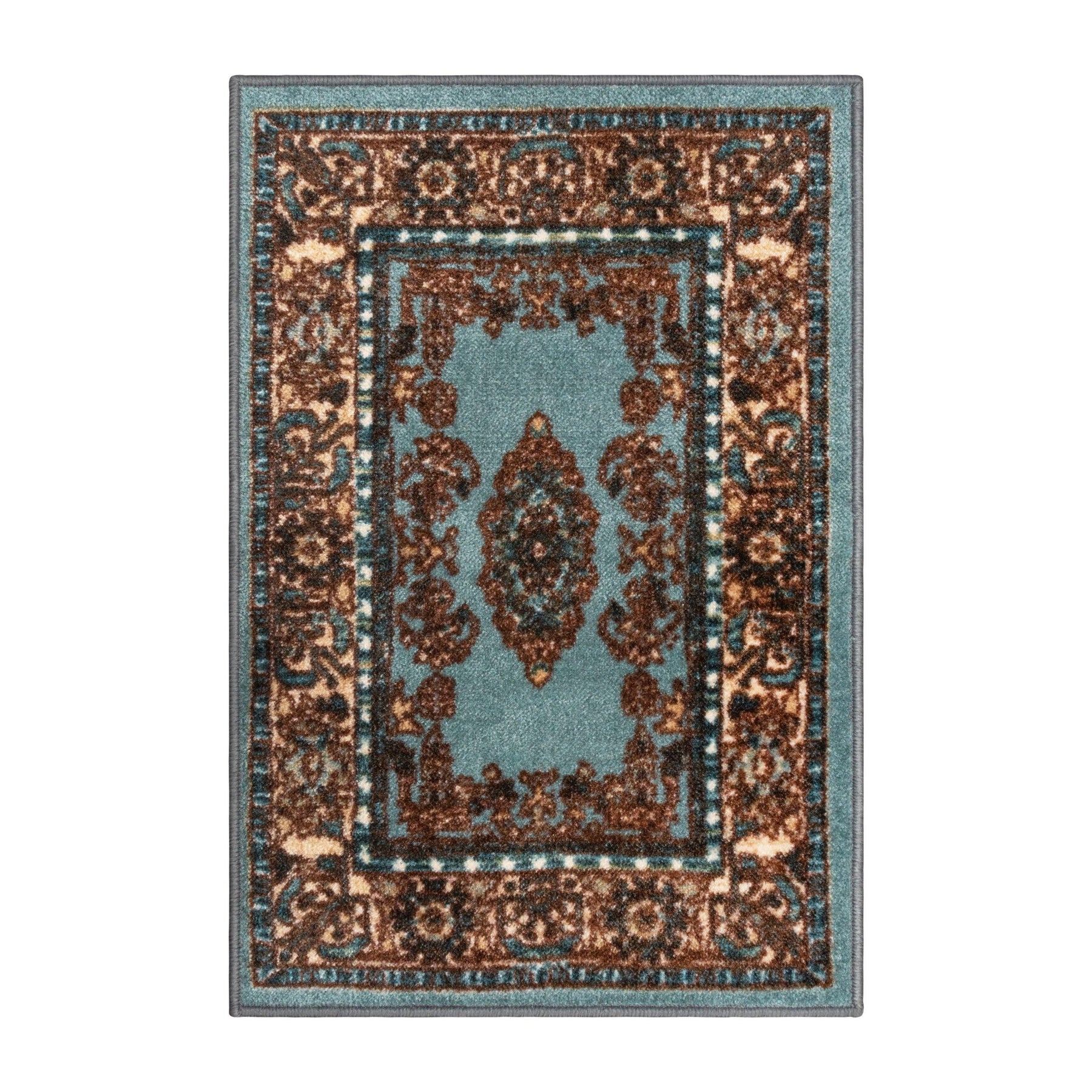 Aviva Non-Slip Floral Washable Medallion Indoor Area Rug or Runner Rug