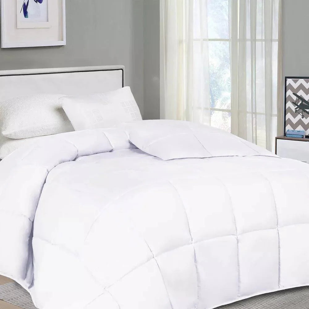 Basics Bedding Comforter Mattress Pillows Bedroom Set, King, White