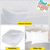 Basics Bedroom Set Comforter Mattress Pillows Twin/ Twin XL White