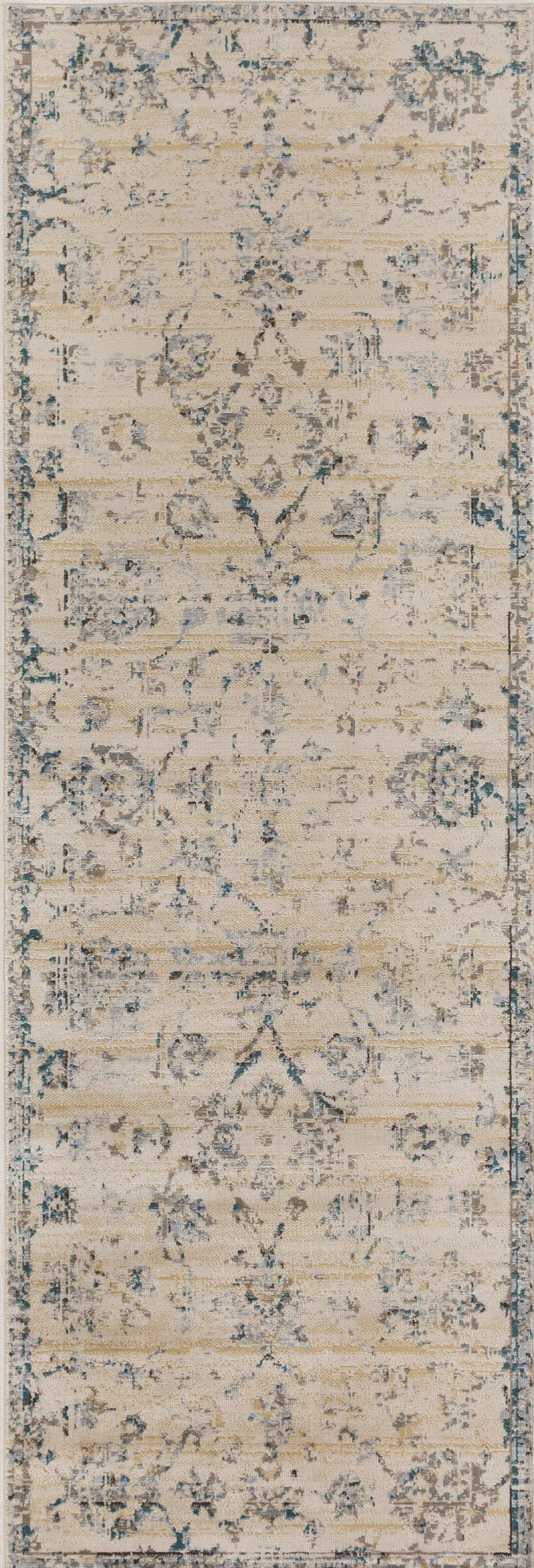 Basilio Modern Farmhouse Distressed Medallion Indoor Area Rug