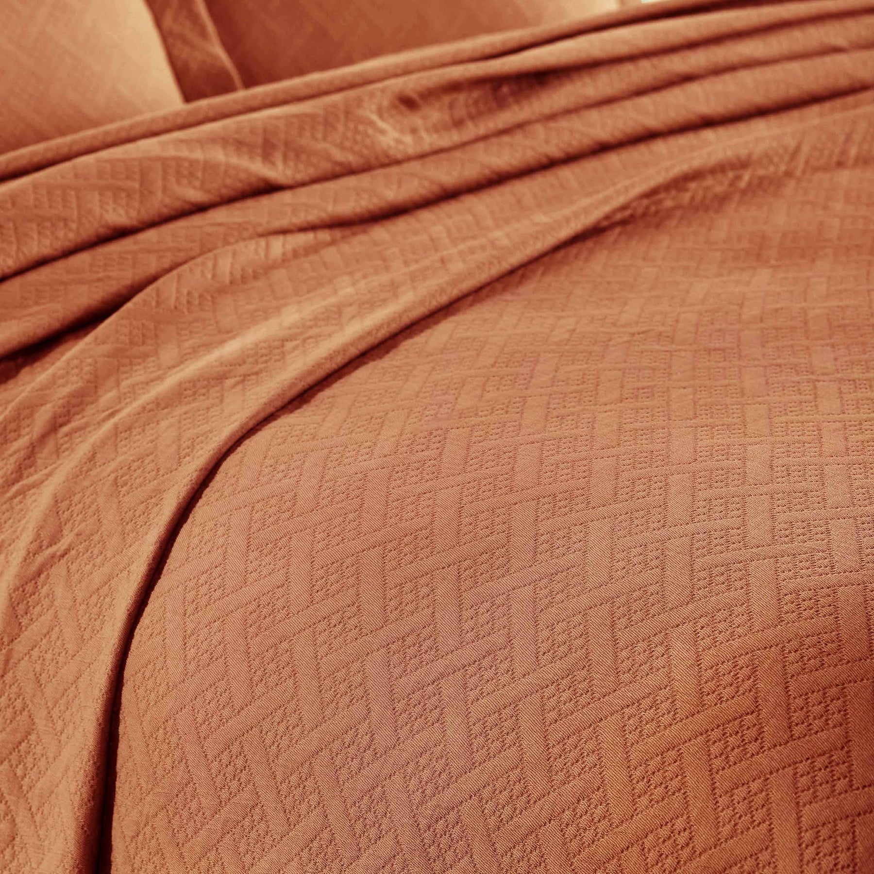 Basket Weave Matelasse Cotton Bedspread Set