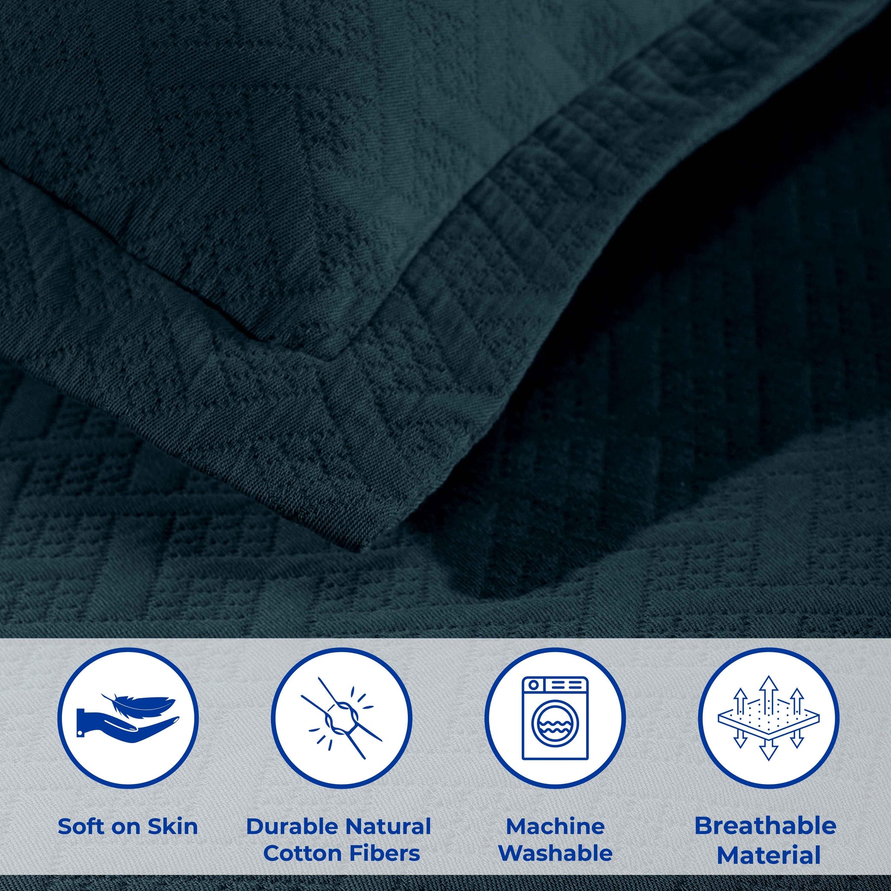 Basket Weave Matelasse Cotton Bedspread Set