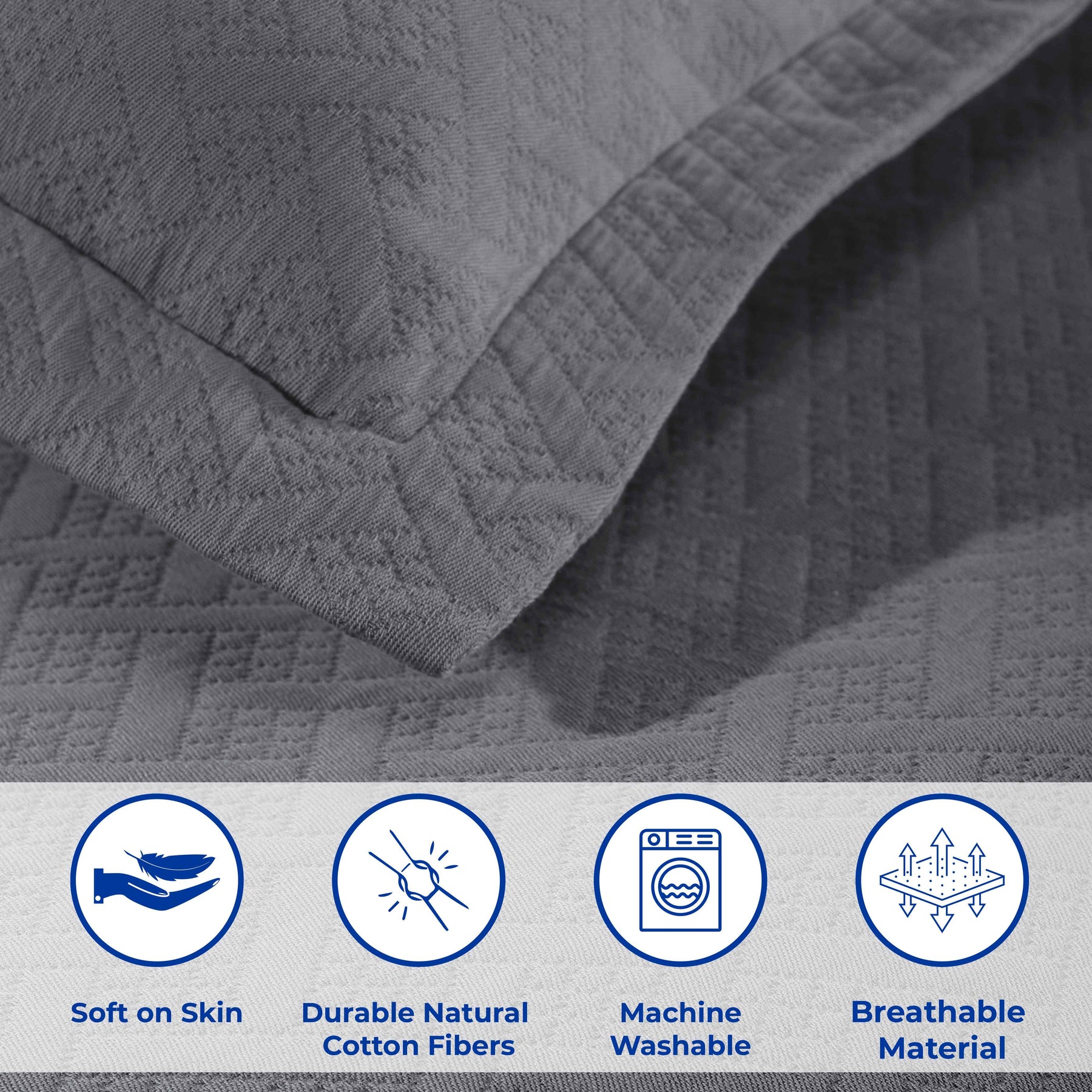 Basket Weave Matelasse Cotton Bedspread Set