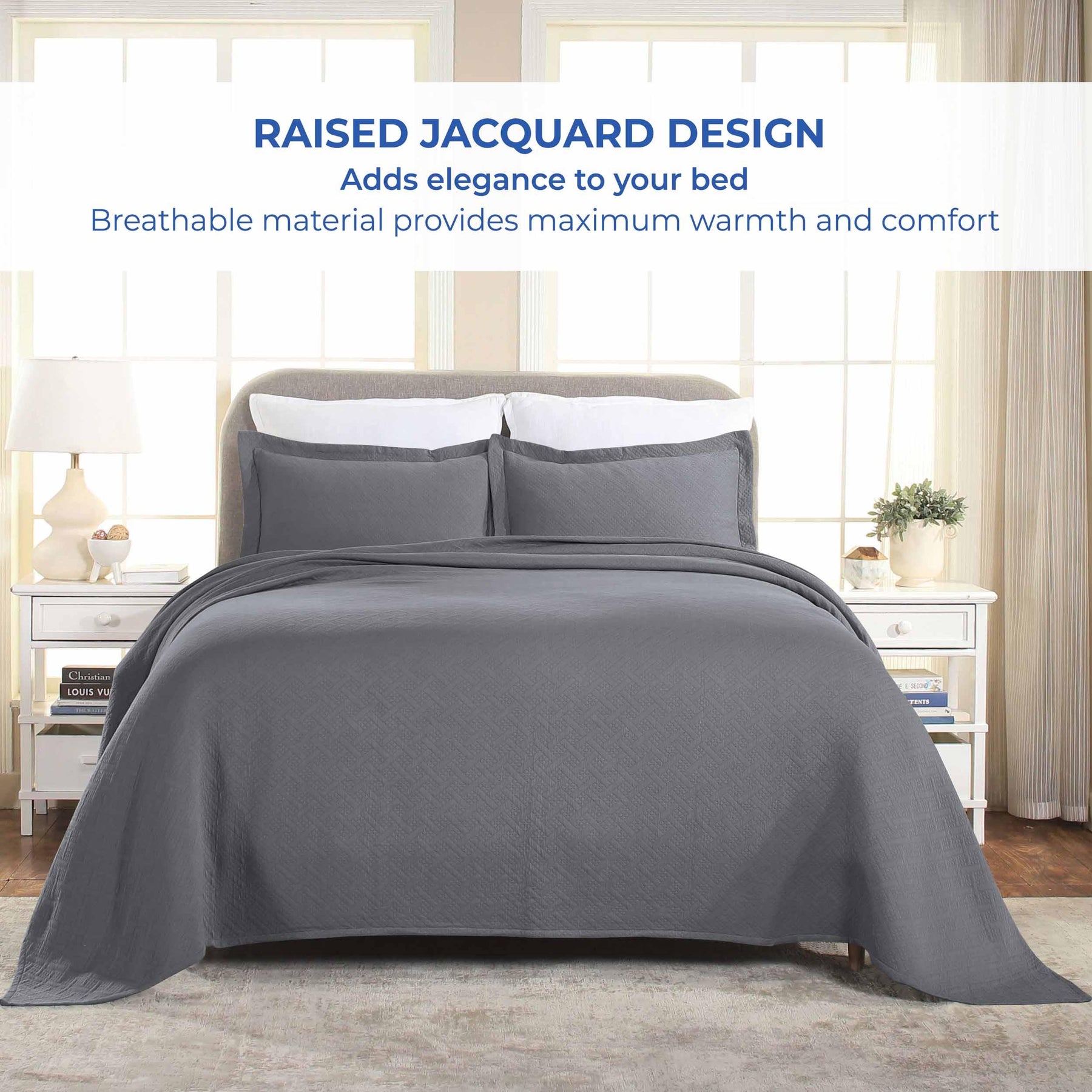 Basket Weave Matelasse Cotton Bedspread Set